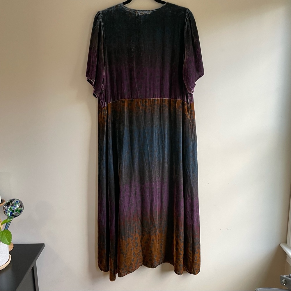 Johnny Was Ombré Cheetah Velvet Wrap Dress - Picture 3 of 5